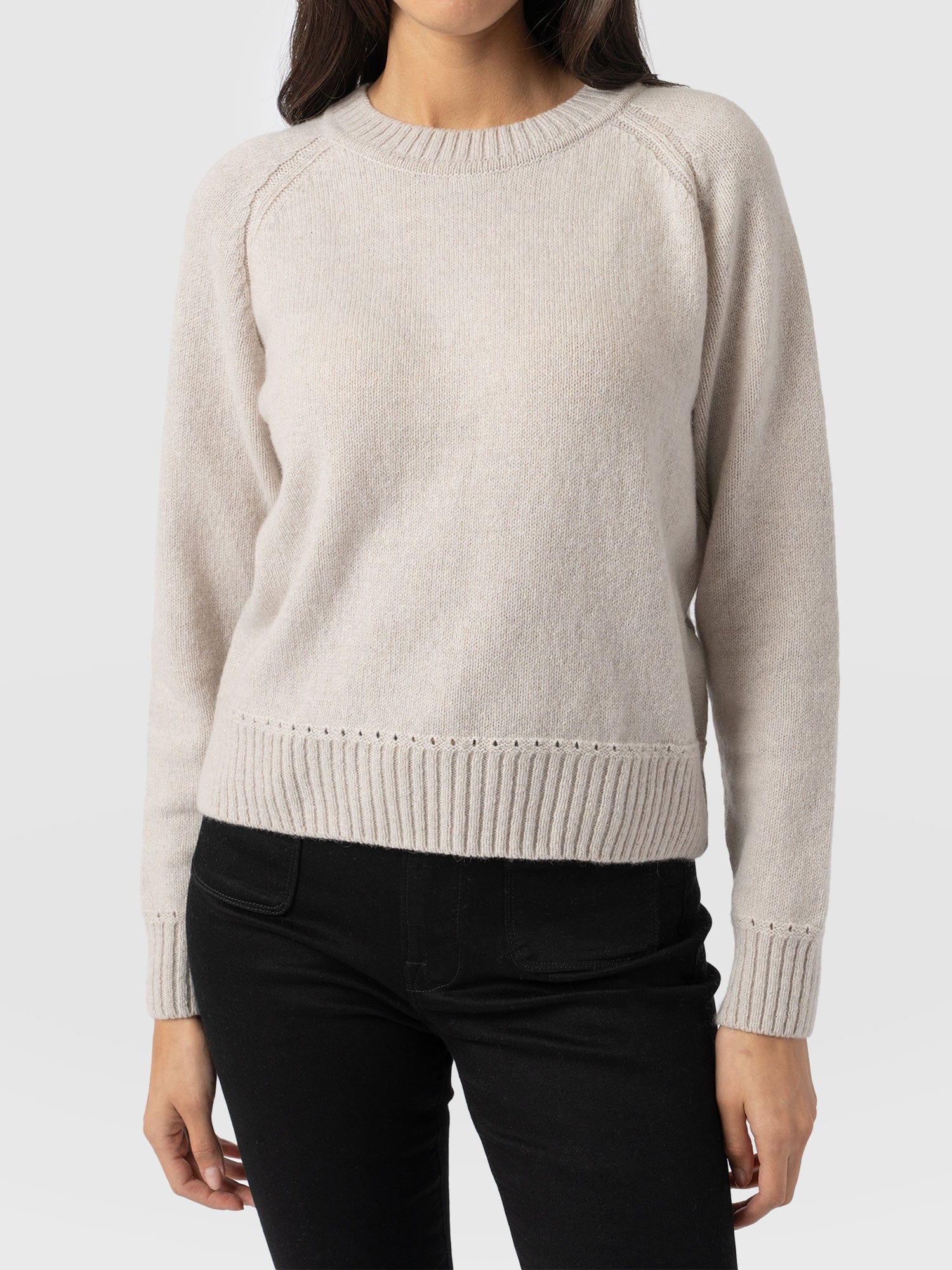 Oxford Cashmere Jumper - Cream - Women's Jumpers | Saint + Sofia® EU